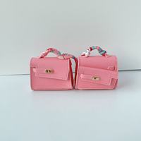 Мини-сумочка-брелок True Mini K Horizontal Bag с шарфом и роскошным мини-кошельком из микрофибры, портативный кошелек для монет, женская кожаная сумочка