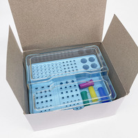 Caja de almacenamiento esterilizable y autoclavable de plástico para fresas dentales, bloques de silicona, caja endo para limas endodónticas y fresas de diamante