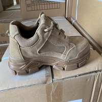 Sepatu Keselamatan Kerja Anti-Slip Anti-Tusuk Tahan Aus dengan Pelindung Baja di Ujungnya, Berbahan Suede, untuk Konstruksi Pabrik Pemadam Kebakaran