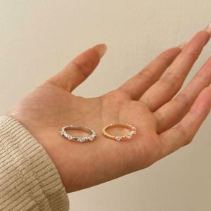 Dylam <b>Dainty</b> Unique Design Eternity Band S925 Silver Rhodium Champagne Gold Plated Heart 5A Cubic Zirconia Jewelry <b>Rings</b> - Product Image 3