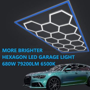Hexagon LED <span class=keywords><strong>Garage</strong></span> Light Lot de 14 lumières en nid d'abeille avec cadre rectangulaire rouge bleu <span class=keywords><strong>vert</strong></span> 6500K pour <span class=keywords><strong>garage</strong></span> sous-sol entrepôt etc. - Product Image 6