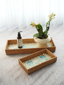 <span class=keywords><strong>Panier</strong></span> de rangement en rotin fait main de style sud-est asiatique et plateau à bonbons pour le stockage de fruits, de collations, de desserts et de bonbons - Product Image 1