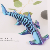 Figurine articulée de requin marteur imprimée en 3D, articulations mobiles, décoration de bureau, animal marin, vente en gros, cadeau tendance