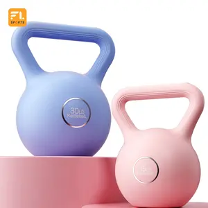 Vente d'usine de kettlebell en fonte pour filles, pour la maison, les fesses, la pratique du squat, haltère en fonte solide pour hommes, ensemble de kettlebell de fitness