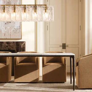 49" American Rectangular Modern Clear Glass Linear Chandelier For Dining Room Luxury Home Decor Designer Pendant Lamps - Product Image 5