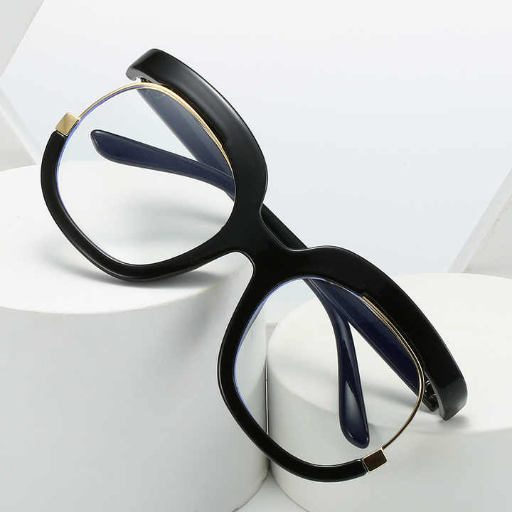 Plastic Optical Eyeglasses Frames Oversize Computer Glasses Anti Blue ...