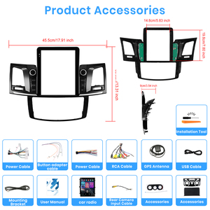 Podofo 9.7 ''android xe Stereo cho Toyota Fortuner/vlgo/HILUX 2007 2014 không dây Carplay Android Auto GPS Wifi Hifi autoradio - Product Image 6