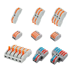 Conectores de fio de alavanca rápida conjunto de 100 peças LT-211 universal push-in conector de cabo elétrico de emenda rápida 1 vias em linha compacto