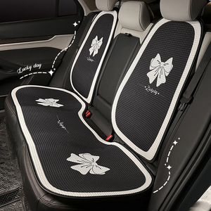 Coussin de siège de voiture à nœud papillon, tissu en maille respirant, antidérapant, tapis rafraîchissant toutes saisons, ensemble de 3-4 - Product Image 1