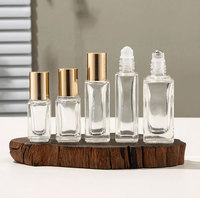 Étiquettes personnalisées 3ml 4ml 5ml 6ml 15ml 20ml carré de 10ml bouteille de parfum en verre à bille roulante en métal bouteille d'huile essentielle en verre