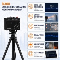 Radar Deformasi Presisi 0.1mm D300 Monitor Perpindahan Bangunan Sub-mm 300m 10Hz Alarm Multi-titik untuk Penyelamatan