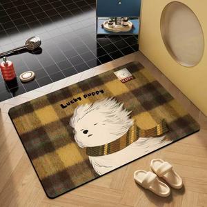 Alfombra de Entrada Cuadrada Antideslizante con Dibujo de Cachorro, Fácil de Limpiar, Absorbente, de 1.5mm de Grosor, de Tierra de Diatomeas, Resistente a la Suciedad <span class=keywords><strong>para</strong></span> Uso Doméstico - Product Image 3