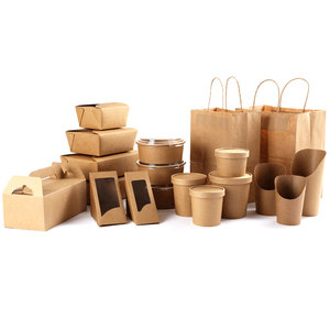 Customized Printed Eco Friendly Paper Biodegradable Take Away Fast Food Packaging Boxes