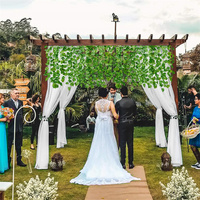 Guirlande de feuilles de lierre artificielles en soie, plante suspendue pour la décoration de plafond, mariage, jardin, restaurant