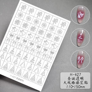 Calcomanías <span class=keywords><strong>de</strong></span> <span class=keywords><strong>Uñas</strong></span> Navideñas Reutilizables 2D, Diseños Franceses Bonitos con Copos <span class=keywords><strong>de</strong></span> Nieve, Coronas, Bastones <span class=keywords><strong>de</strong></span> Caramelo y Cetro, para Esmalte <span class=keywords><strong>de</strong></span> Gel y Aerógrafo - Product Image 3