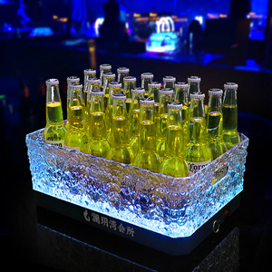 Cubo de hielo cuadrado iluminado con LED, enfriador de cerveza de plástico para fiestas con diseño de frutas, para bar, KTV, tina para bebidas - Product Image 3