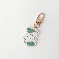 Corée Ins Style mignon dessin animé étui pour écouteurs pendentif chaîne personnalisé imprimé acrylique mousqueton porte-clés tendance de la mode