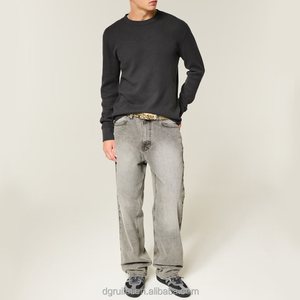 Ropa <span class=keywords><strong>deportiva</strong></span> personalizada 100% algodón Waffle tela cuello redondo pulóver cálido transpirable Slim Fit <span class=keywords><strong>manga</strong></span> <span class=keywords><strong>larga</strong></span> hombres Waffle camiseta - Product Image 3
