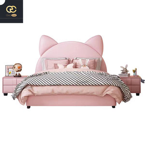Meubles de chambre à coucher au design moderne luxueux-<span class=keywords><strong>lit</strong></span> pour enfants en cuir rose-<span class=keywords><strong>lit</strong></span> de princesse mignon créatif à la maison - Product Image 5