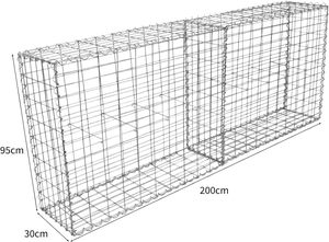 Paniers Gabion MonsterShop en Acier Galvanisé, Cages à Trous Carrés, Treillis Métallique, Murs de Soutènement Spirales Extérieurs, Jardinières - Product Image 6