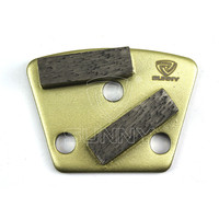 Plaques de ponçage diamantées trapézoïdales personnalisables à 2 segments, 3 trous, pour outils de ponçage de sols en béton, support OEM