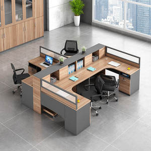 Escritorio de oficina modular minimalista moderno personalizable para múltiples usuarios para muebles de oficina modernos - Product Image 1