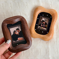 Cadre photo carré rétro américain en bois massif fait main, écologique et créatif, avec impression Giclée et verre – Décoration de bureau