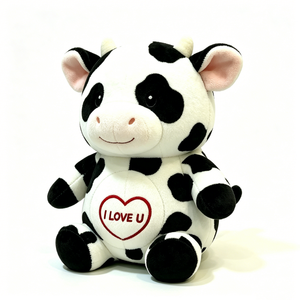Peluche de Vaca Gorda con Manchas Blancas y Negras Personalizado, Juguete de Peluche Suave y Esponjoso para Bebés de 0 a 24 Meses, Decoración de Halloween - Product Image 1