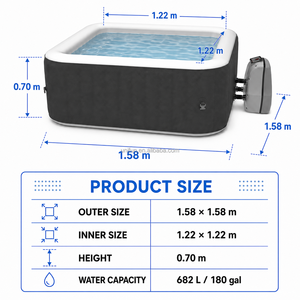 <span class=keywords><strong>Spa</strong></span> <span class=keywords><strong>gonflable</strong></span> carré personnalisé 160x70cm, <span class=keywords><strong>jacuzzi</strong></span> portable pour extérieur, massage par remous pour jardin, installation rapide - Product Image 4