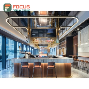 Expositor de café creativo con estantes escalonados para botellas de jarabe, estantería de exhibición de productos de madera mate para área de venta al por menor - Product Image 3