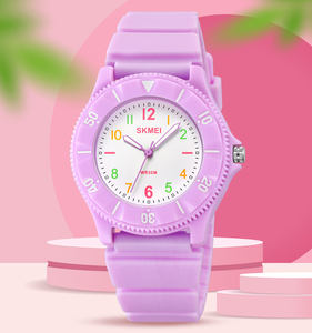 Quartz SKMEI 2151 <span class=keywords><strong>montre</strong></span> analogique pour adolescents boîtier 50M étanche à la mode enfant Style résine bande PC chronomètre alarme Double - Product Image 1