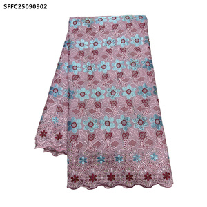 En vente <span class=keywords><strong>belle</strong></span> fleur broderie suisse Voile coton dentelle tissu africain coton suisse Voile dentelle tissu pour vêtements - Product Image 5