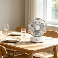 Ventilateur de bureau oscillant New Look 28W, flux d'air frais, réduction du bruit, fonctionnement facile, couleur personnalisée OEM, logo personnalisé, ventilateur électrique de bureau