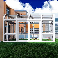 Véranda Moderne de Luxe OEM en Verre Double Trempé Low-E, Écologique et Alimentée par Énergie Solaire pour Hôtels, Jardins Extérieurs et Patios