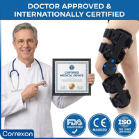 Attelle de genou articulée Dorrella avec stabilisateurs latéraux, support déchargeur pour l'arthrose, soulagement de la douleur, certifiée ISO