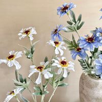 6-koppige Scabiosa Kunstbloemen van zijde, hoge simulatie, lichtgewicht, realistisch, decoratie voor thuis, woonkamer, hotel, bruiloft, bloemstuk