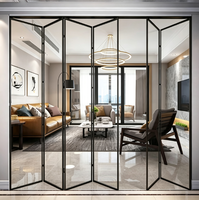 Porte pliante en verre à cadre fin moderne en alliage d'aluminium, séparateur de pièce intérieur, pour balcon, cuisine, entrée, vente en gros