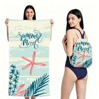 Serviette de plage 2-en-1 avec sac de rangement, absorbante et à séchage rapide, personnalisable, pour la natation, le yoga, les voyages et la gym