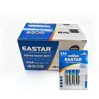 Batería de Carbono-Zinc EASTAR AAA R03 R03P UM4 1.5V con Cubierta de PVC, Super Resistente, en Blister para Juguetes con Control Remoto
