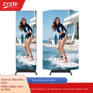 Écran publicitaire vertical intérieur à trois volets, écran LED double face mobile, résolution 4K, prise en charge HDR - Product Image 3