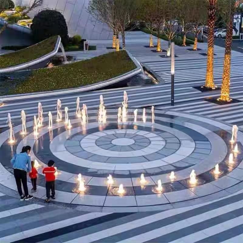The Latest Variable Speed Programmable Stainless Steel DMX512 Music Dance Fountain with Colorful Led Light