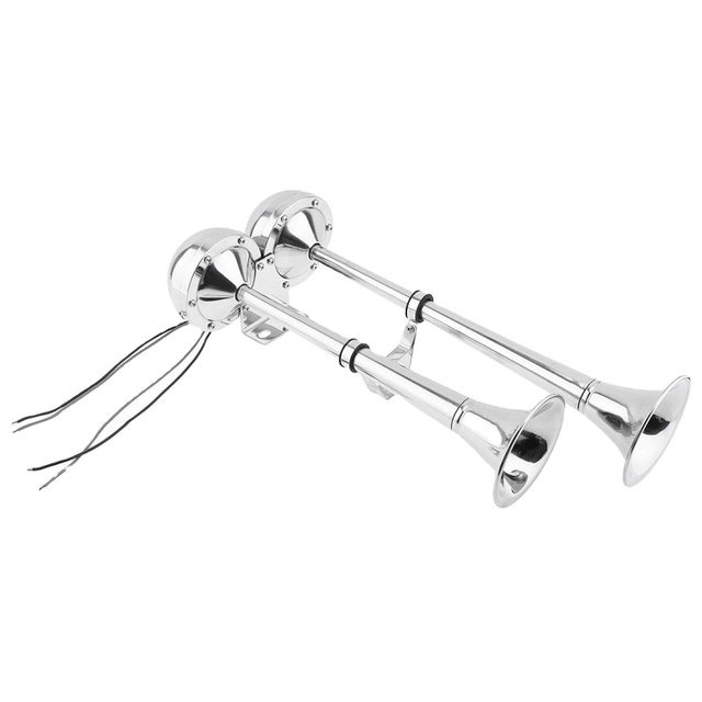 Dual Trumpet air Horn for Marine Boat Car RV 12V/24V Stainless Steel Horn for Car