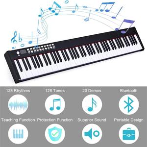 Piano digital portátil Wersi de 88 teclas con Bluetooth, altavoces incorporados, bolsa de transporte, enchufe estadounidense, batería y doble alimentación USB - Product Image 2