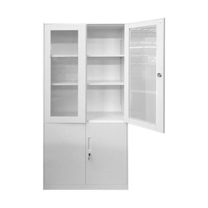 Meubles personnalisés en verre d'acier de haute qualité, armoires de remplissage d'<span class=keywords><strong>armoire</strong></span> à <span class=keywords><strong>4</strong></span> portes avec 3 étagères réglables - Product Image 5