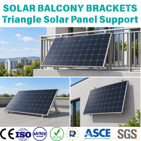Système de montage de panneaux solaires Art Sign pour balcon d'appartement, support solaire triangulaire flexible, système de montage photovoltaïque en aluminium OEM