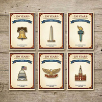 Collection de Broches Commémoratives du 250e Anniversaire : Cloche de la Liberté, Monument du Capitole, Aigle – Édition 1776-2026 – Lot de Broches de Revers en Émail