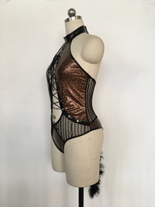 IHOOV <span class=keywords><strong>Cat</strong></span> Girls <span class=keywords><strong>Sexy</strong></span> Leather Hollow Out body Leopard Print Nightwear Erotic One Piece Teddy Lingerie - Product Image 4