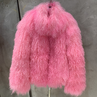 Veste élégante en fourrure de mouton de Mongolie naturelle blanche, col montant, fourrure moelleuse, vêtements d'extérieur pour femmes, manteau en fourrure de mouton véritable pour l'hiver