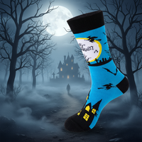 Chaussettes fantaisie amusantes et colorées pour hommes, chaussettes en coton joyeuses pour Halloween