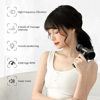 Pistolet de massage musculaire profond portable, mini masseur musculaire, 6 niveaux de vitesse, rechargeable, appareil de relaxation corporelle portable avec 4 têtes